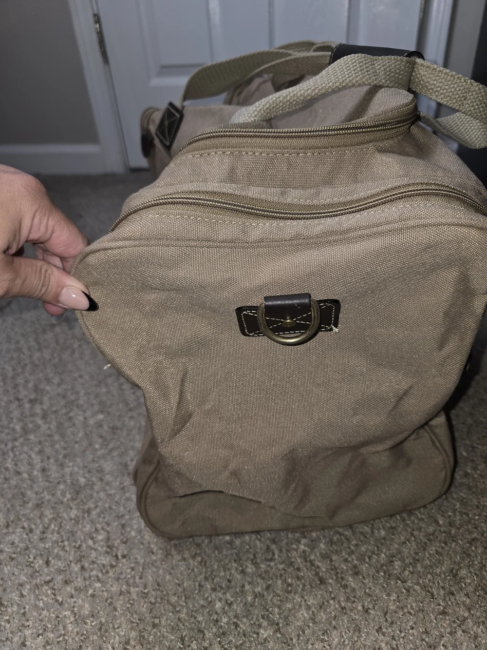VTG Mulholland Brothers Eddie Bauer & Ford CollabTan Canvas & Leather Duffle Bag